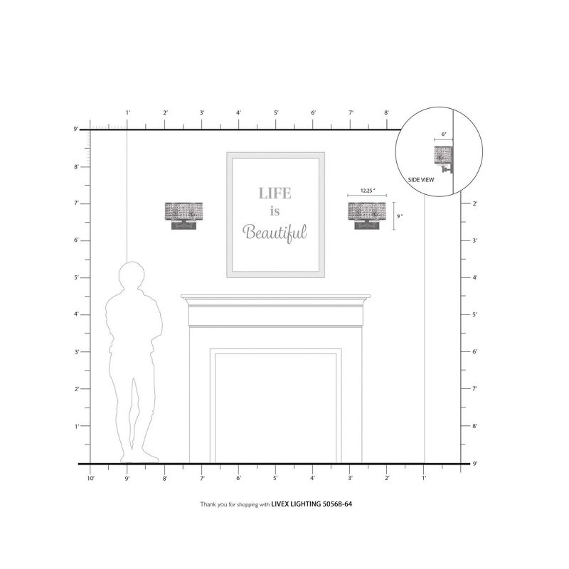 Livex Lighting Grammercy 2 - Light Wall Light in  Hand Painted Palacial Bronze