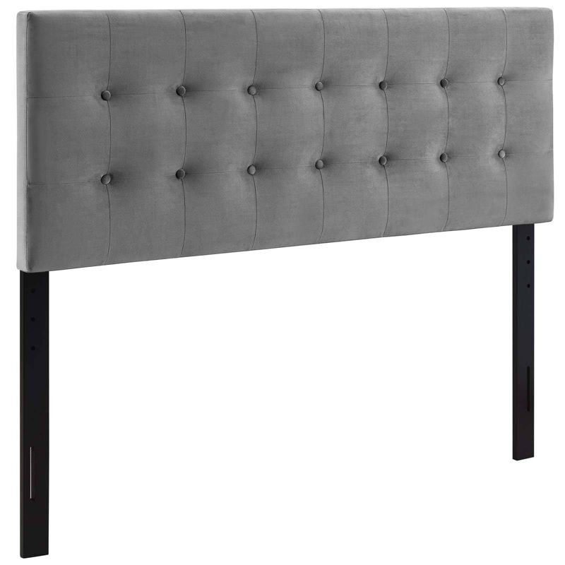Modway Full Emily Tufted Performance Velvet Headboard Gray: Padded, Adjustable, Wood Frame Mounted
