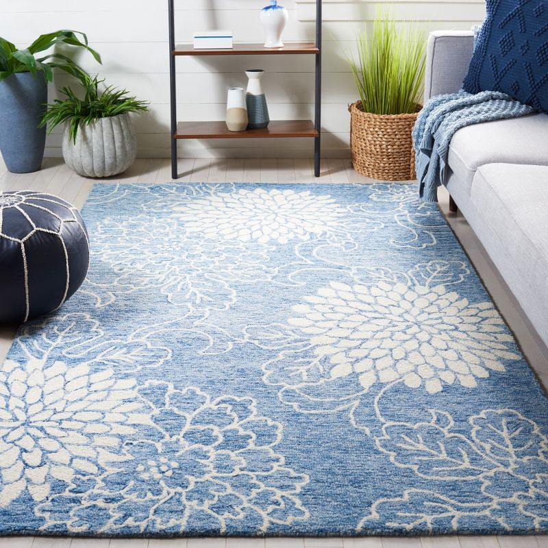 Jardin JAR602 Hand Tufted Area Rug - Blue/Ivory - 5'x8' - Safavieh.