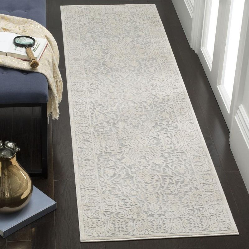 Reflection RFT670 Power Loomed Runner Rug - Light Grey/Cream - 2'3"x10' - Safavieh.