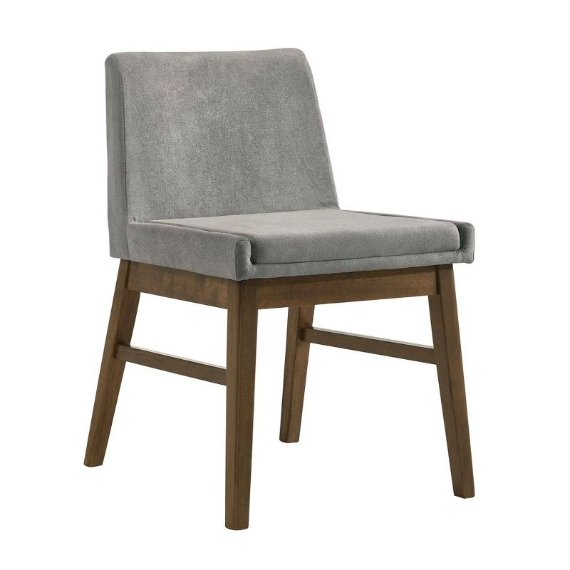 Wynden Standard Height Dining Side Chair Set Gray/Walnut - Picket House Furnishings: MDF & Rubberwood, Polyester Upholstery