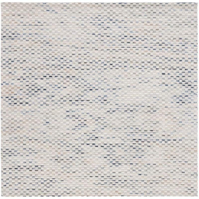 Marbella MRB158 Hand Woven Indoor Area Rug - White/Navy - 6'x6' - Safavieh