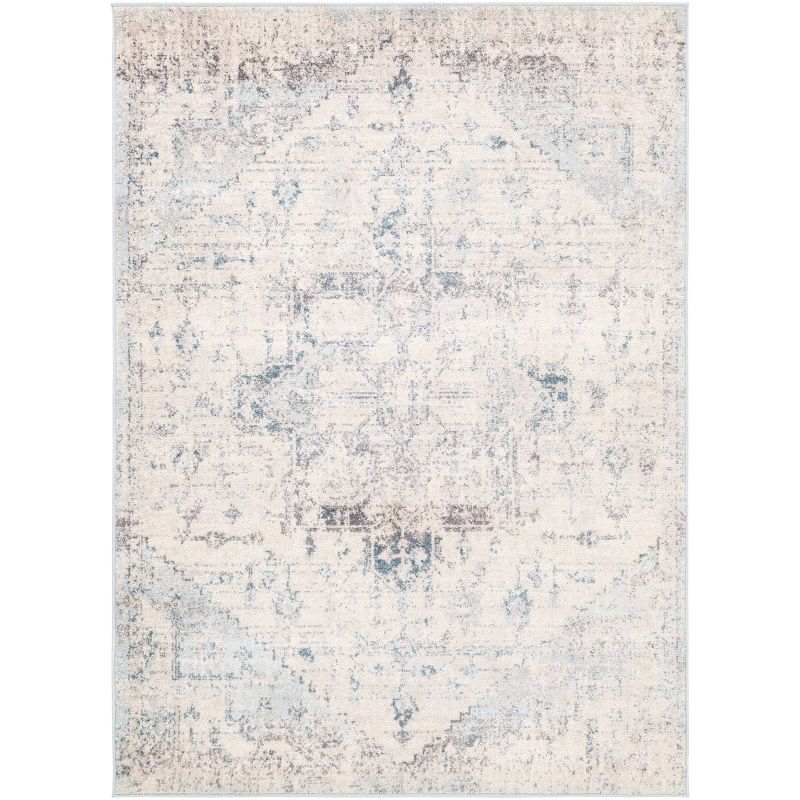 Livabliss 6'7"x9' Henderson Traditional Rugs Cream: Medium Pile, Stain & Fade-Resistant, Living Room Rug