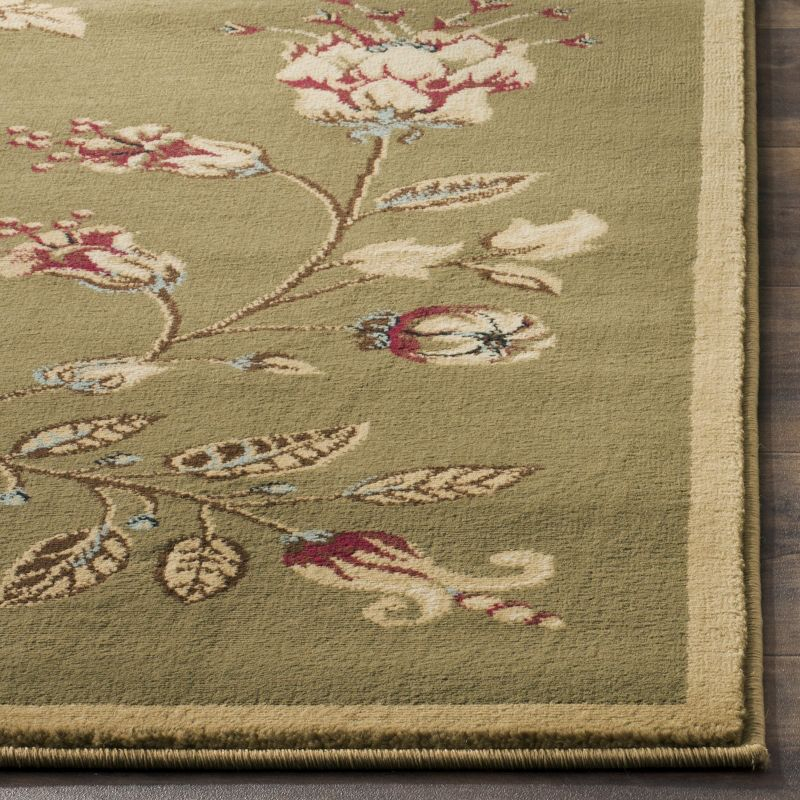 Lyndhurst LNH552 Power Loomed Area Rug - Green/Multi - 6'7"x9'6" - Safavieh