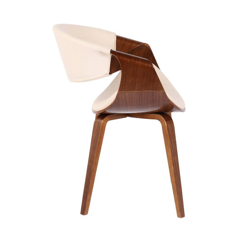 Symphony Mid-Century Modern Dining Accent Chair Walnut/Cream - LumiSource: Upholstered, Wood Legs, 250lb Capacity