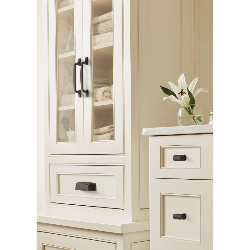 Amerock Highland Ridge 3-1/2 inch (89mm) Center-to-Center Black Bronze Cabinet Cup Pull