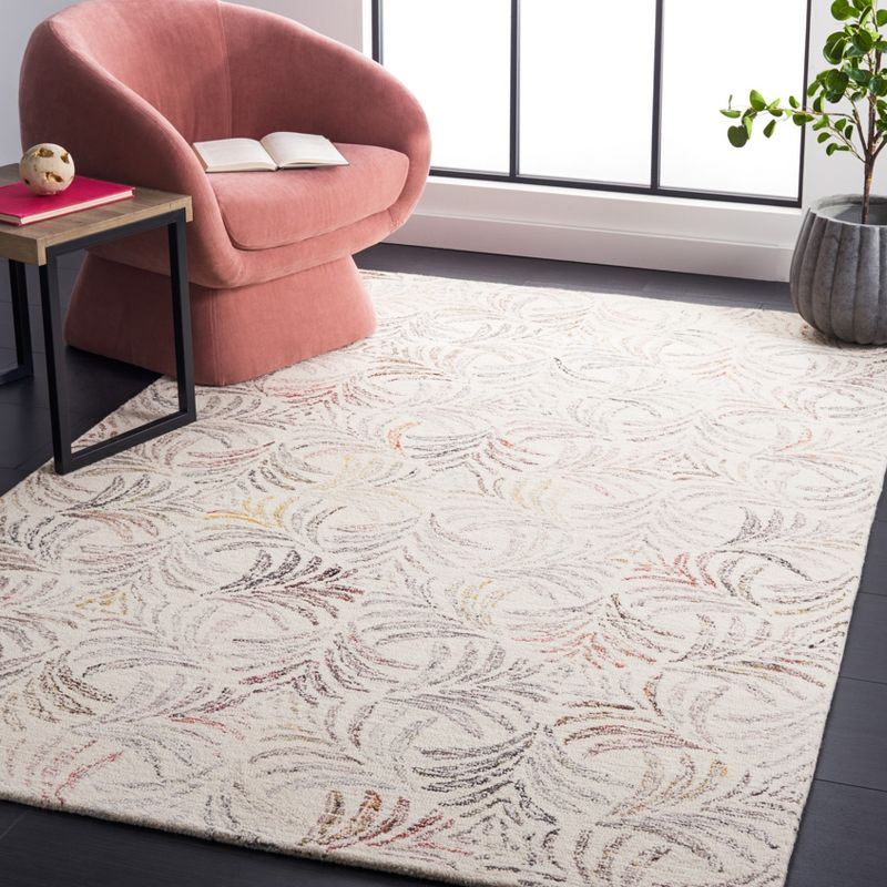 Jardin JAR728 Hand Tufted Area Rug - Ivory/Red - 4'x6' - Safavieh
