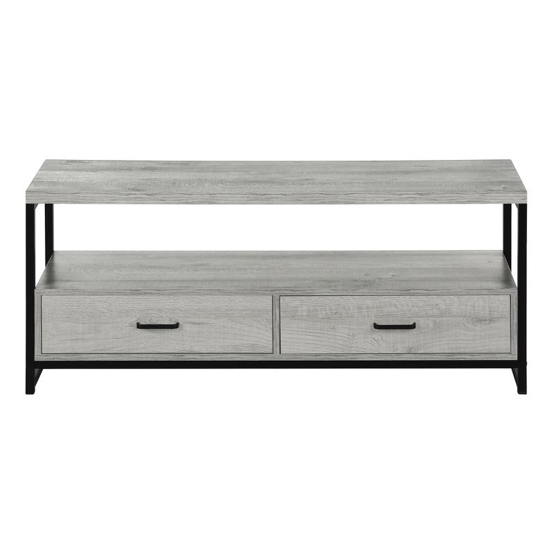 Monarch Specialties Tv Stand 48 Inch Console Media Entertainment Center Storage Drawers Laminate Metal Grey Black Contemporary Modern