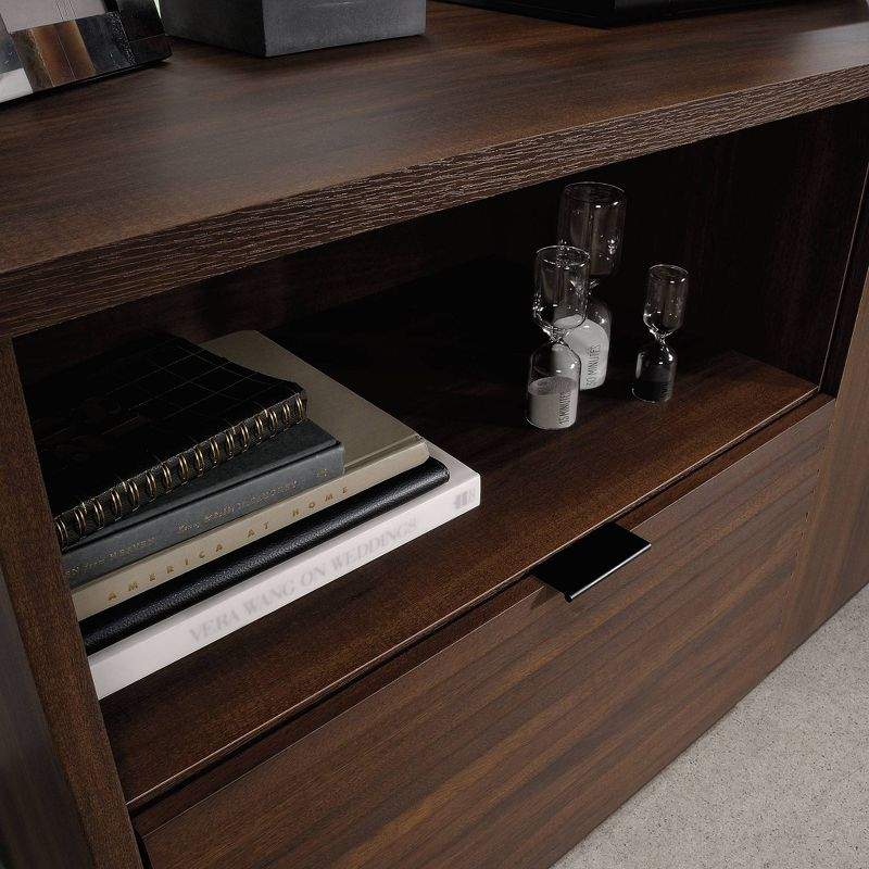 Palo Alto Small Office Credenza Spiced Mahogany - Sauder: Heat & Scratch Resistant, File Storage