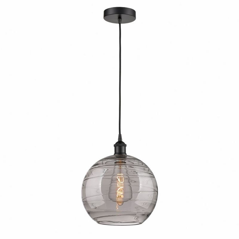 Innovations Lighting Athens Deco Swirl 1 - Light Pendant in  Matte Black