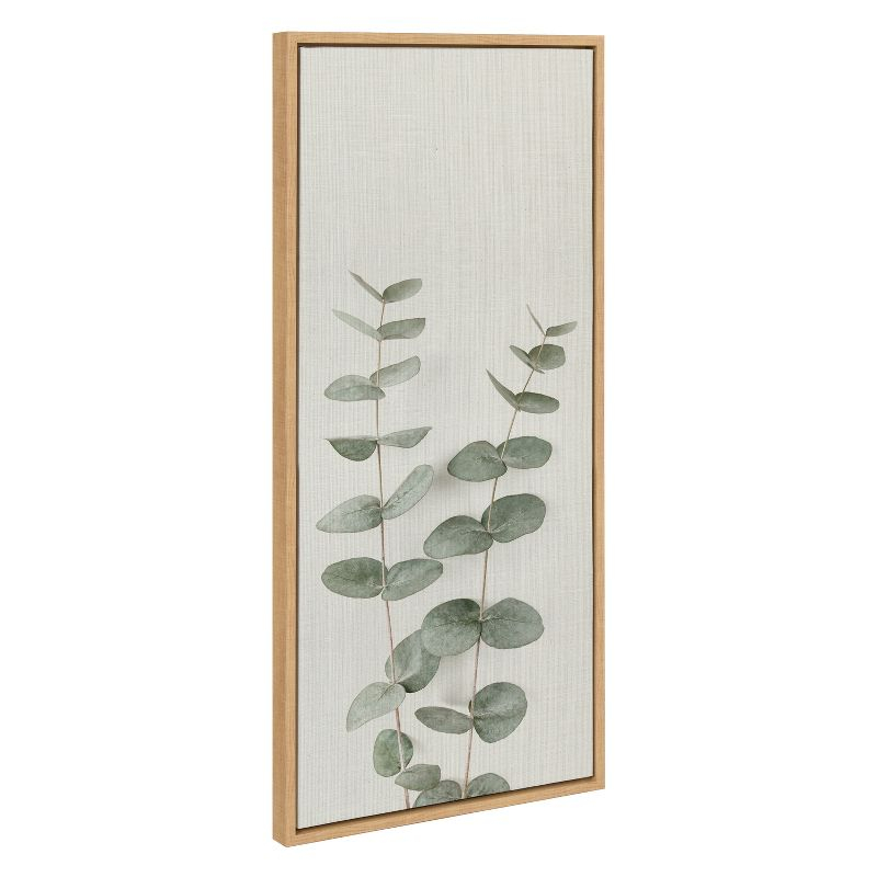 Kate and Laurel Sylvie Eucalyptus Botanical II Framed Canvas by The Creative Bunch Studio, 18x40, Natural