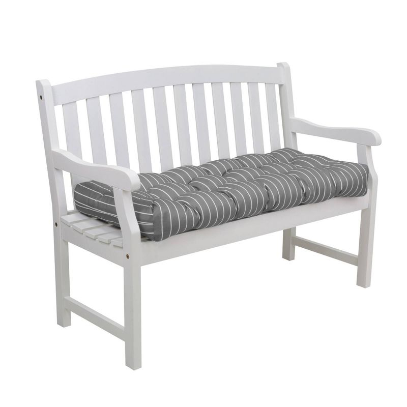 18"x48" Outdoor Bench Cushion Moon Mist Stripe - Classic Accessories: Water-Resistant, Tufted, Polyester Patio Seat Pad