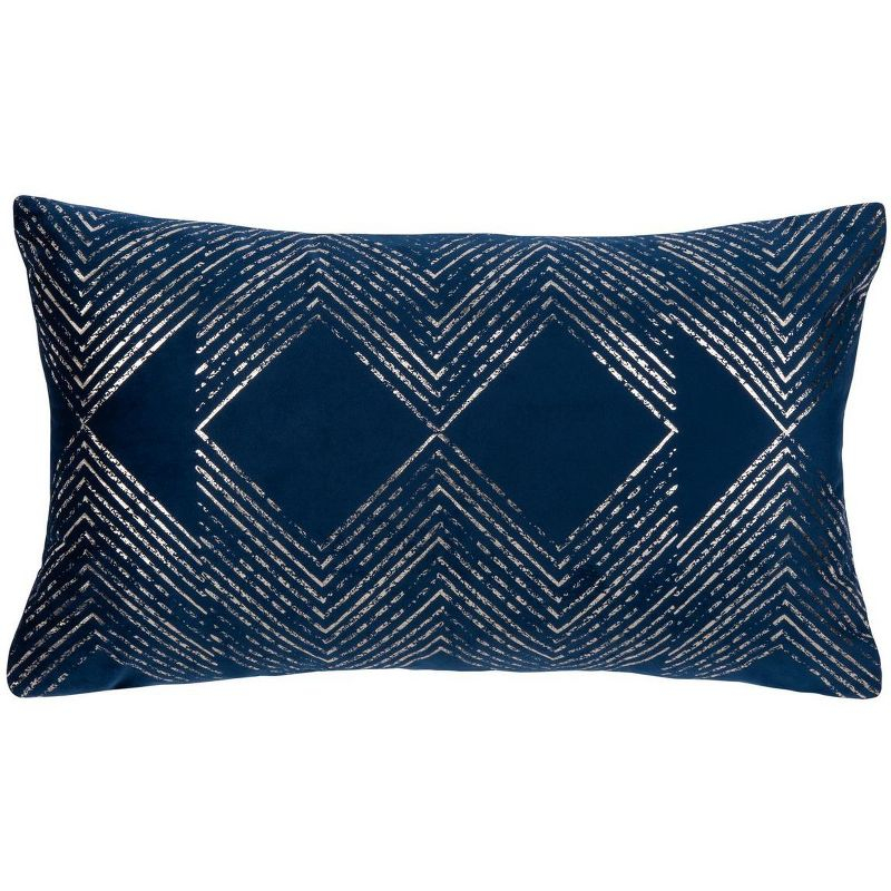 Sarla Pillow - Navy/Grey - 12"X20" - Safavieh