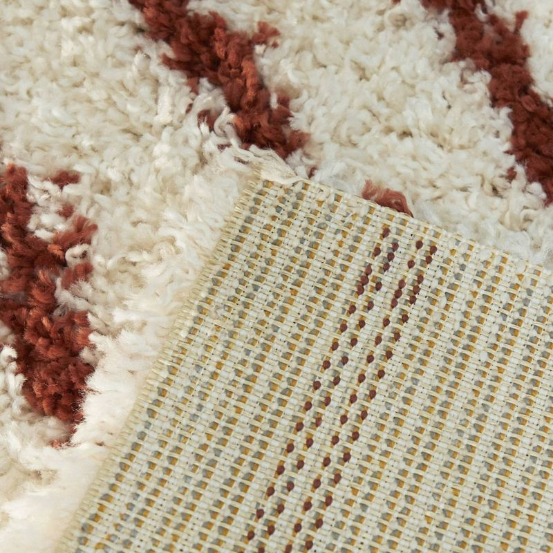 Balta Rugs 7'10"x10' Janus GeometricTeen Shag Rug Orange: High Pile, Stain-Resistant, Machine Made, Indoor Use