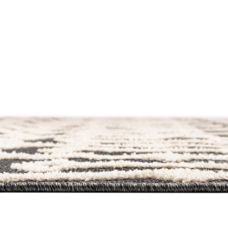 Unique Loom Arlo Collection Area Rug - Lenny (9'  x 12' Rectangle Charcoal/Ivory)