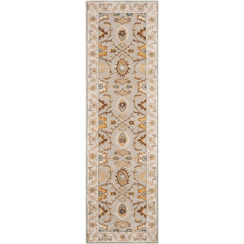 Heritage HG734 Handmade Runner Rug - 2'3"x12' - Light Grey/Grey - Safavieh