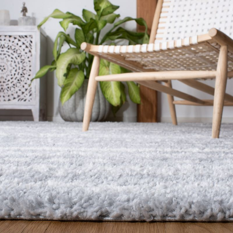Parma Shag PMA542 Power Loomed Indoor Area Rug - 6'7"x6'7" - Grey/Ivory - Safavieh