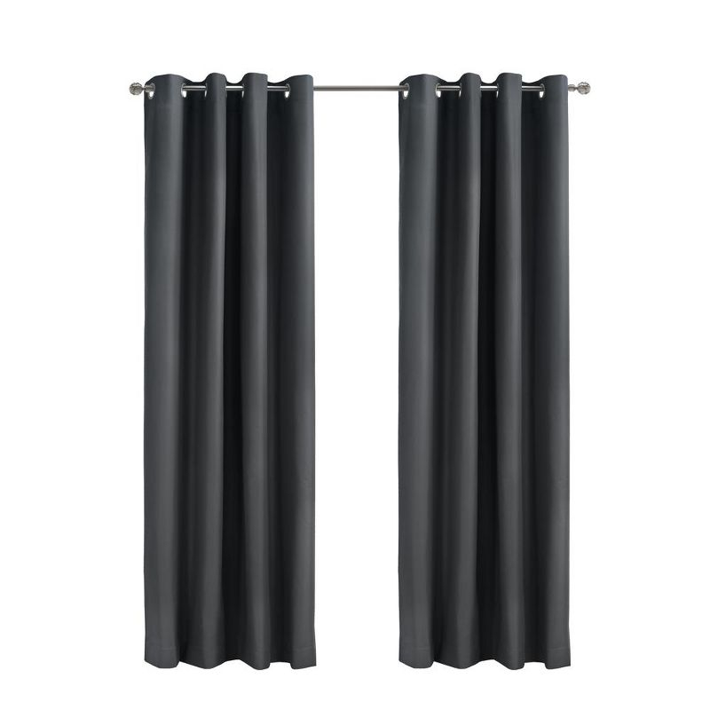 Thermaplus Alpine Blackout Premium Stylish and Functional Grommet Curtain Panel 52" x 63" Charcoal