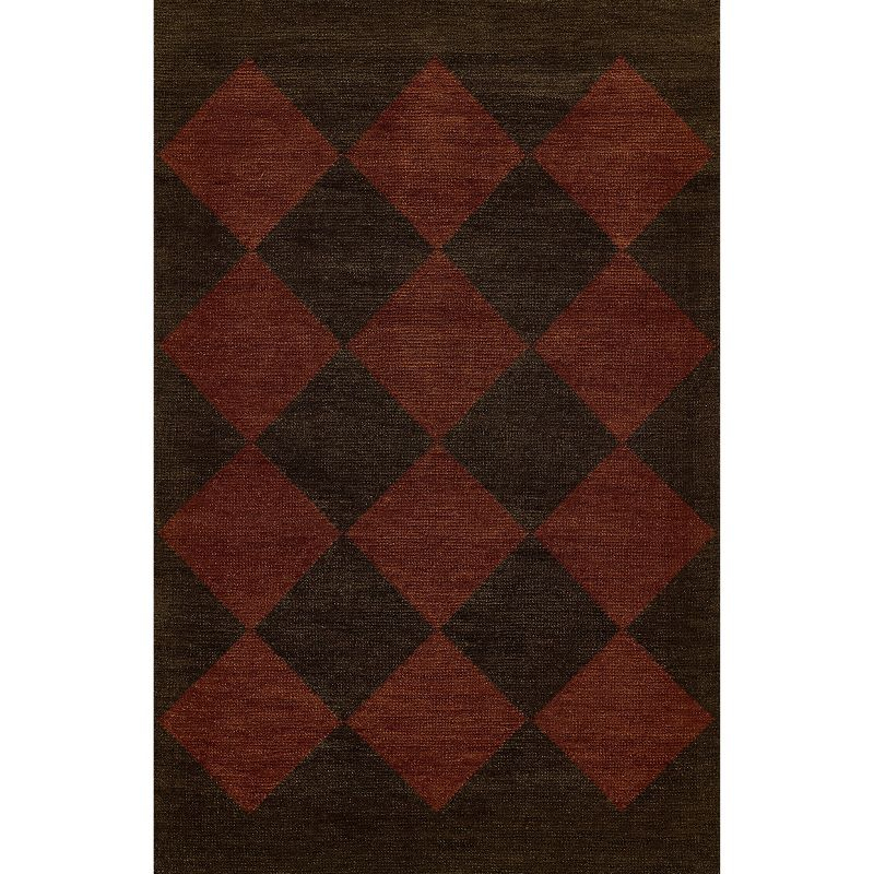 Momeni 9'x12' Willow Diamond Handwoven Area Rug Copper: Wool, Low Pile, Classic Pattern, Indoor Use, Handmade
