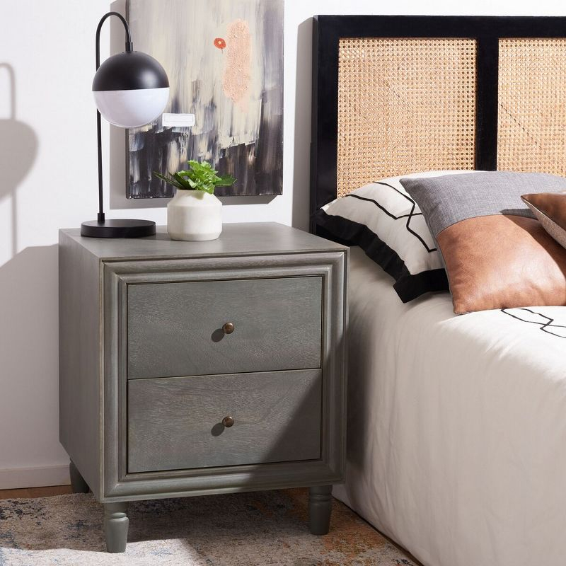 Blaise Nightstand With Storage - AMH6605 - Ash Grey - Safavieh Couture