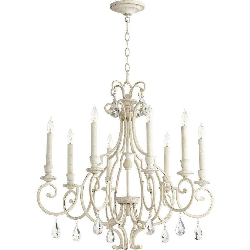 Quorum Lighting Ansley 8-Light Chandelier, Persian White, 29 Width, 26.5 Height, 8 Bulbs, Dry Rated