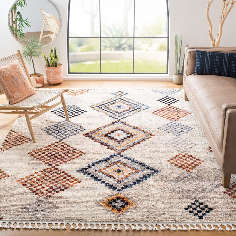 Morocco MRC860 Power Loomed Area Rug - Grey/Rust - 8'x10' - Safavieh.