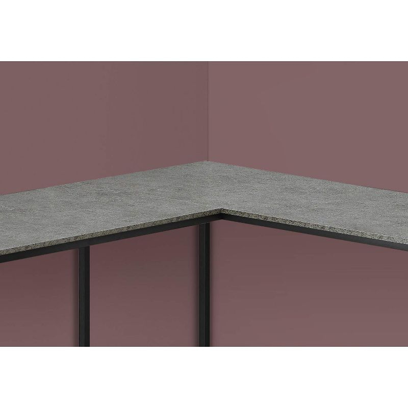 Monarch Specialties Computer Desk Home Office Corner 58InchL L Shape Work Laptop Metal Laminate Grey Black Contemporary Modern