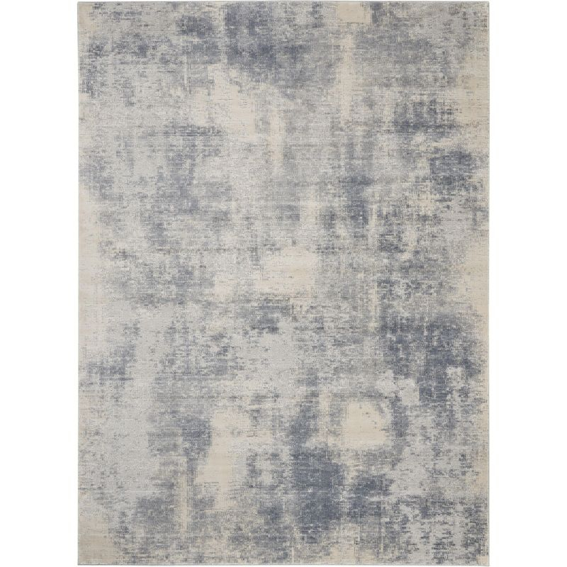 Nourison Rustic Textures Contemporary Abstract Indoor Area Rug Blue/Ivory 9'3" x 12'9"