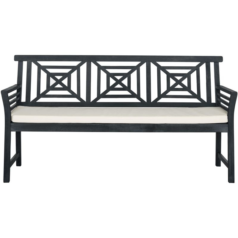 Del Mar 3 Seat Bench - Outdoor - PAT6737 - Dark Slate Gray/Beige - Safavieh