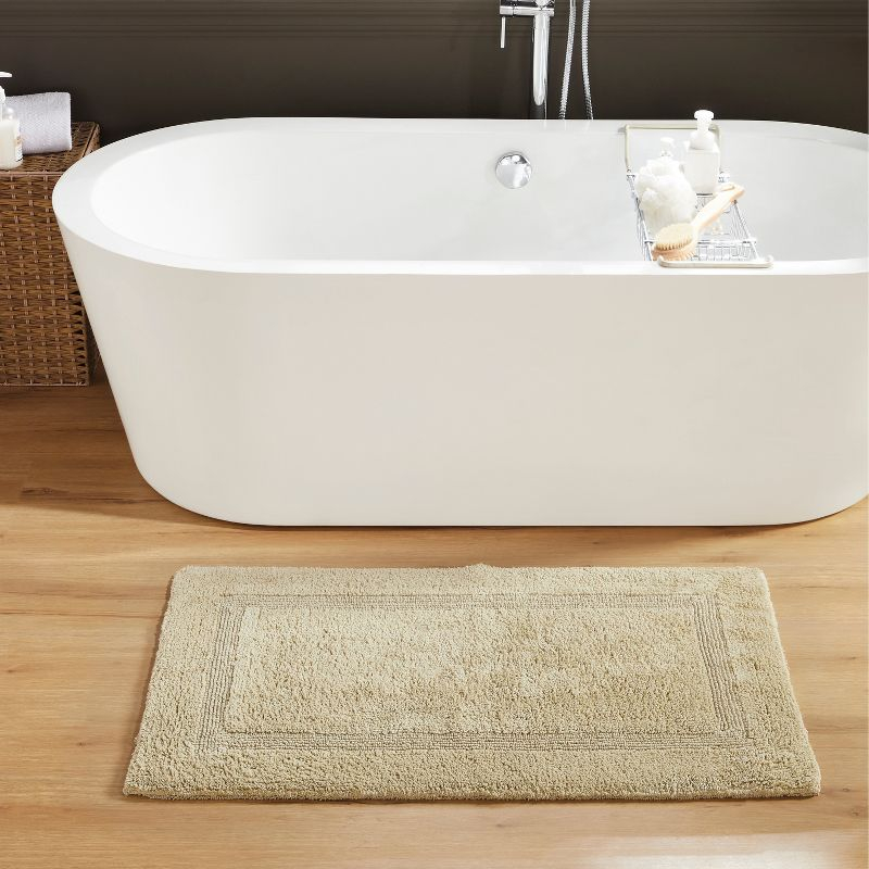 Better Trends Lux 100% Cotton Tufted Solid Reversible Bath Rug 24" x 40" Rectangle - Sand