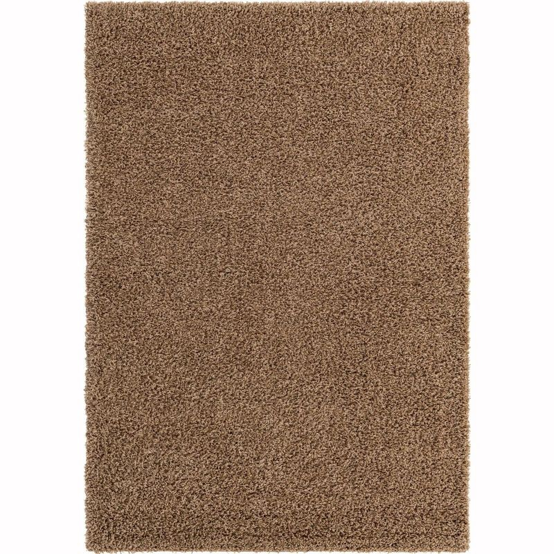 Unique Loom 4' 0 x 6' 0 Solid Shag Sandy Brown Area Rug