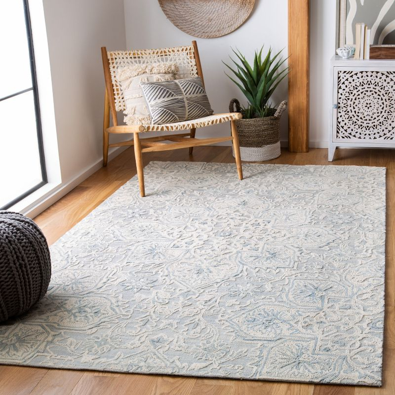 Abstract ABT958 Hand Tufted Area Rug - Grey/Beige - 4' X 6' - Safavieh.
