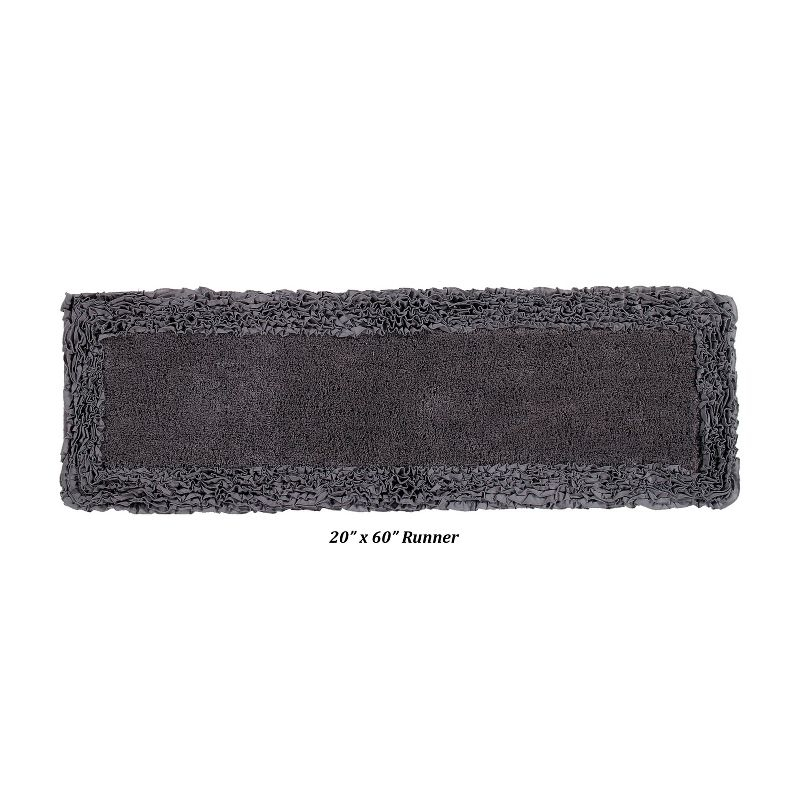 Better Trends Shaggy Boader 100% Cotton Tufted Non- Slip Backing Bath Rug 20" x 60" Runner - Gray