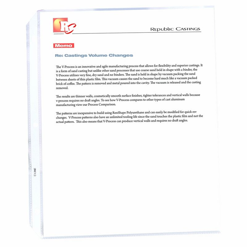 C-Line® Standard Weight Poly Sheet Protectors, Clear, Top Loading, 11" x 8-1/2", box of 100