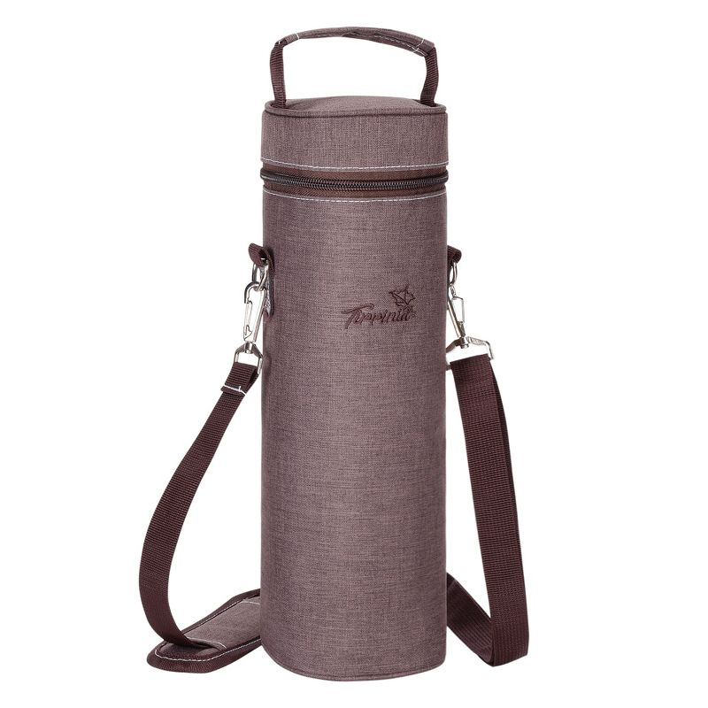 Tirrinia Single Wine Gift Bag, Portable Wine Cooler Bag, Insulated Bottle Carrier Tote, Wine Bag, Wine Lovers Must Haves, Brown