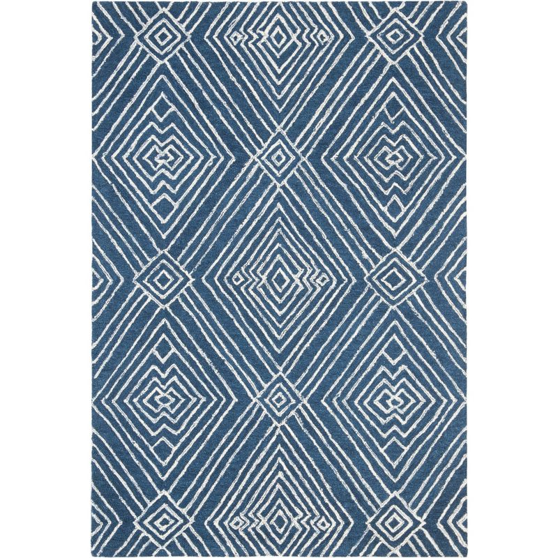 Micro-Loop MLP608 Hand Tufted Area Rug - Navy/Ivory - 4'x6' - Safavieh.