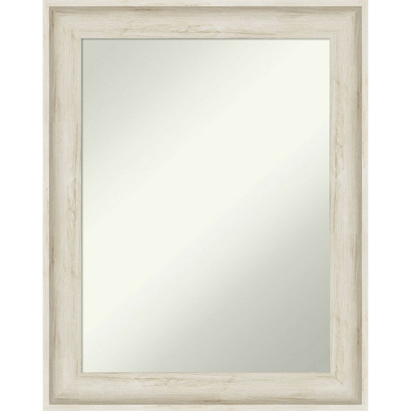 23" x 29" Non-Beveled Regal Birch Cream Bathroom Wall Mirror - Amanti Art: Rectangular, Polystyrene Frame, Includes Mount Hardware