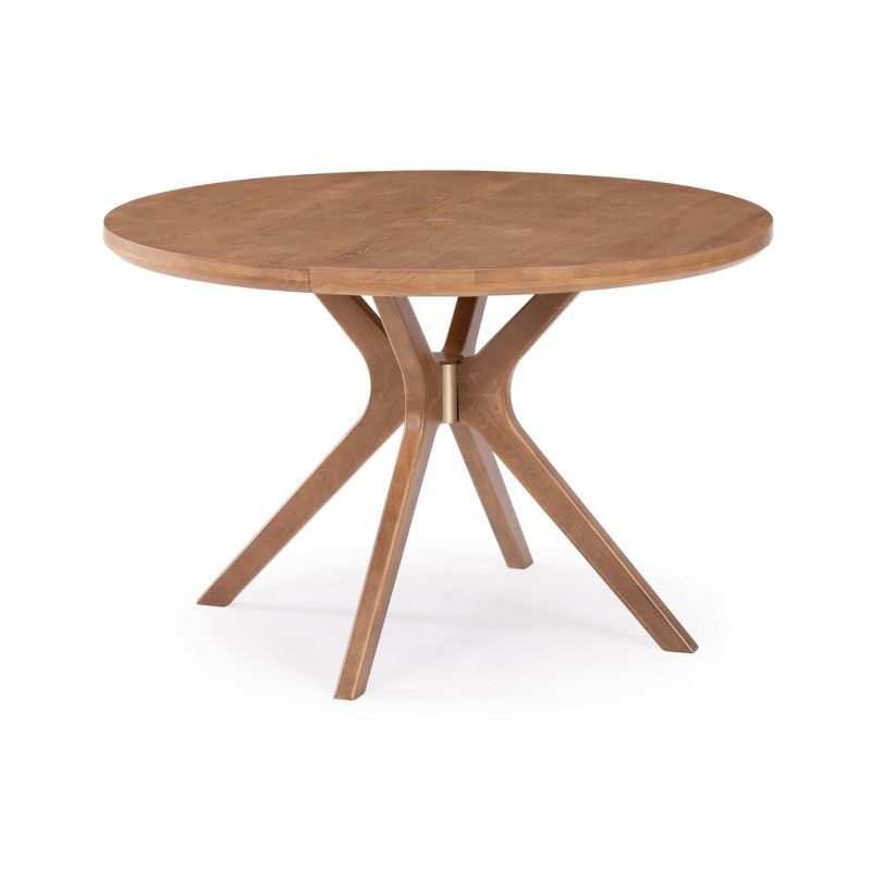 Plank+Beam Verso Round Dining Table, 47" Solid Wood Kitchen & Dining Room Table, Pecan