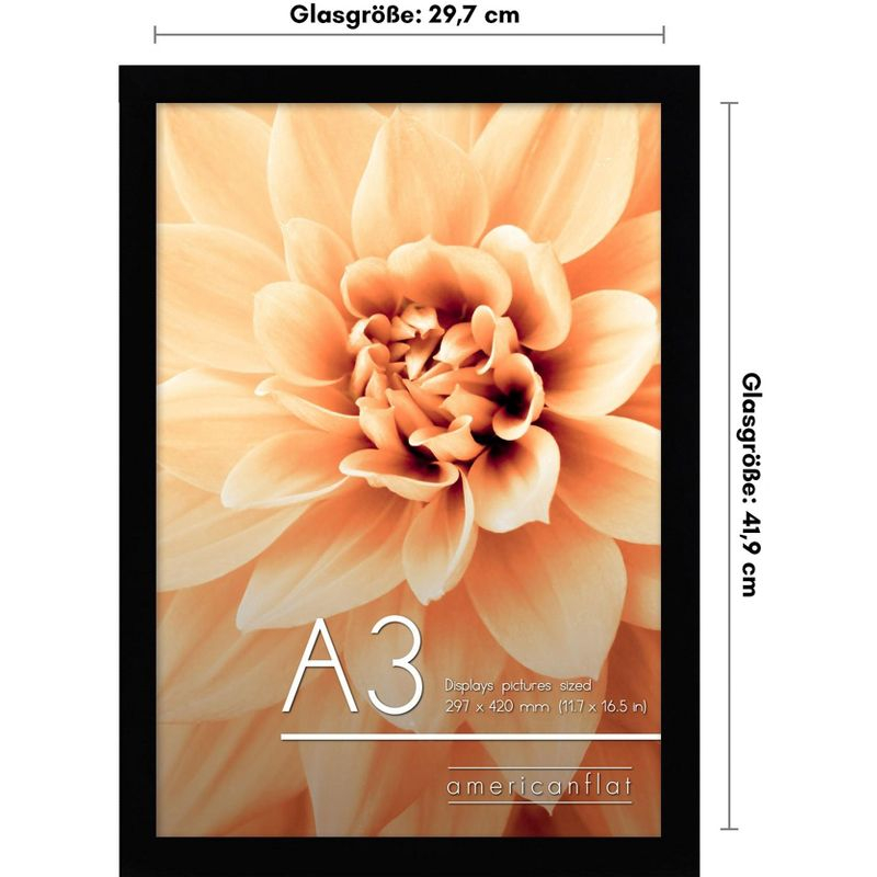 Americanflat A3 Picture Frame with Shatter-Resistant Glass - Set of 2 - 11.7x16.5 Frame with Engineered Wood - Signature Collection - Black
