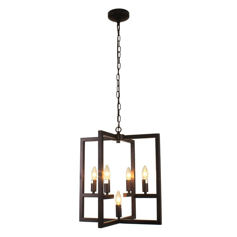 Chloe Lighting Ironclad Farmhouse 5 Light Oil Rubbed Bronze Ceiling Pendant 18" Wide