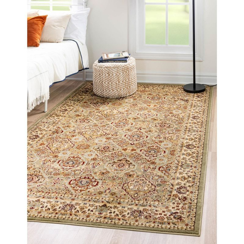 Unique Loom 3' 1 x 5' 3 Light Green Voyage Colonial Area Rug