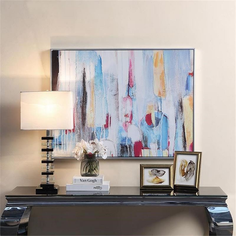 Carolina Living Rainy Forest Abstract Wall Art - Medium - Multicolor - Silver Frame