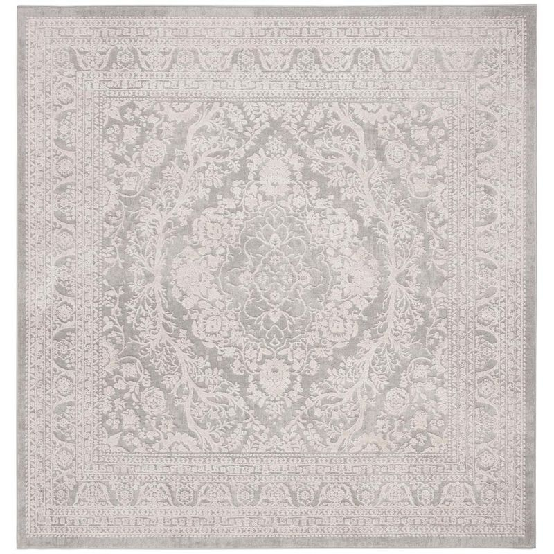 Reflection RFT668 Power Loomed Indoor Area Rug - Light Grey/Cream - 6'7"x6'7" - Safavieh.
