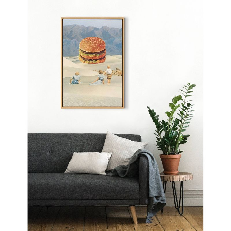 23" x 33" Sylvie Desert Mirage by Sarah Eisenlohr Framed Wall Canvas Natural - Kate & Laurel All Things Decor: Modern Style, Plastic Frame