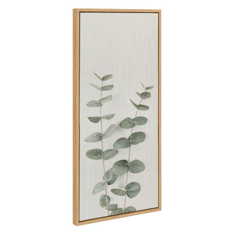 Kate and Laurel Sylvie Eucalyptus Botanical II Framed Canvas by The Creative Bunch Studio, 18x40, Natural