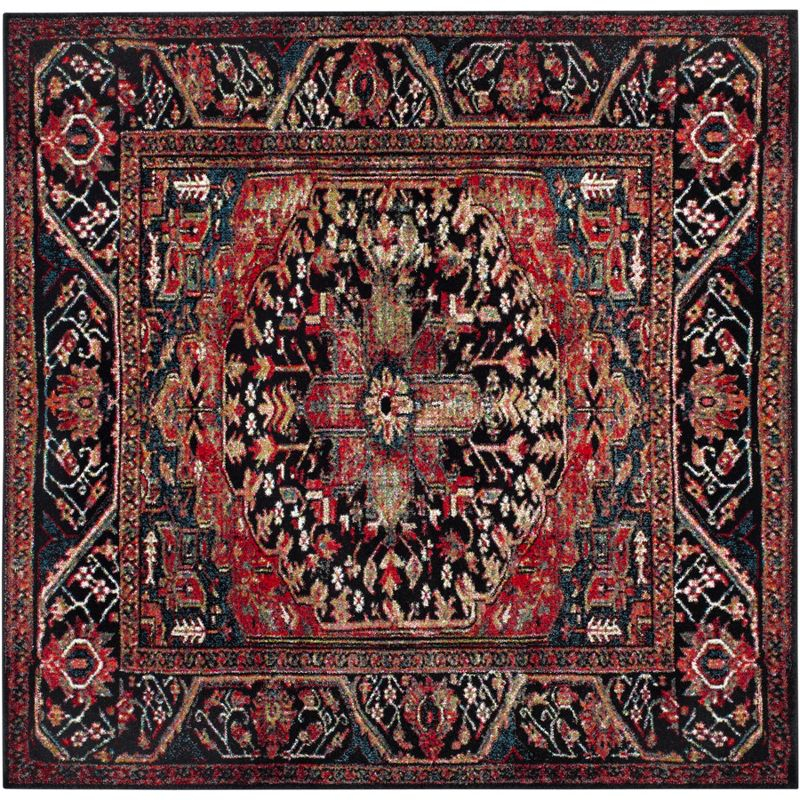 Vintage Hamadan VTH215 Power Loomed Area Rug - Red/Multi - 9'x9' - Safavieh.