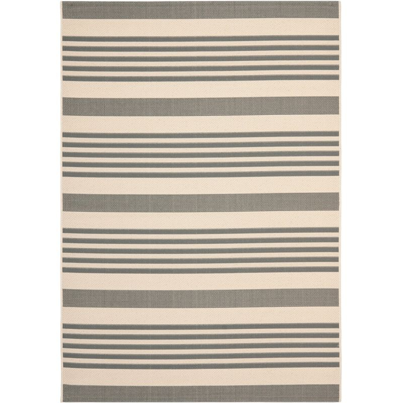 Courtyard CY6062 Power Loomed Indoor/Outdoor Area Rug - Grey/Bone - 5'3"x7'7" - Safavieh.