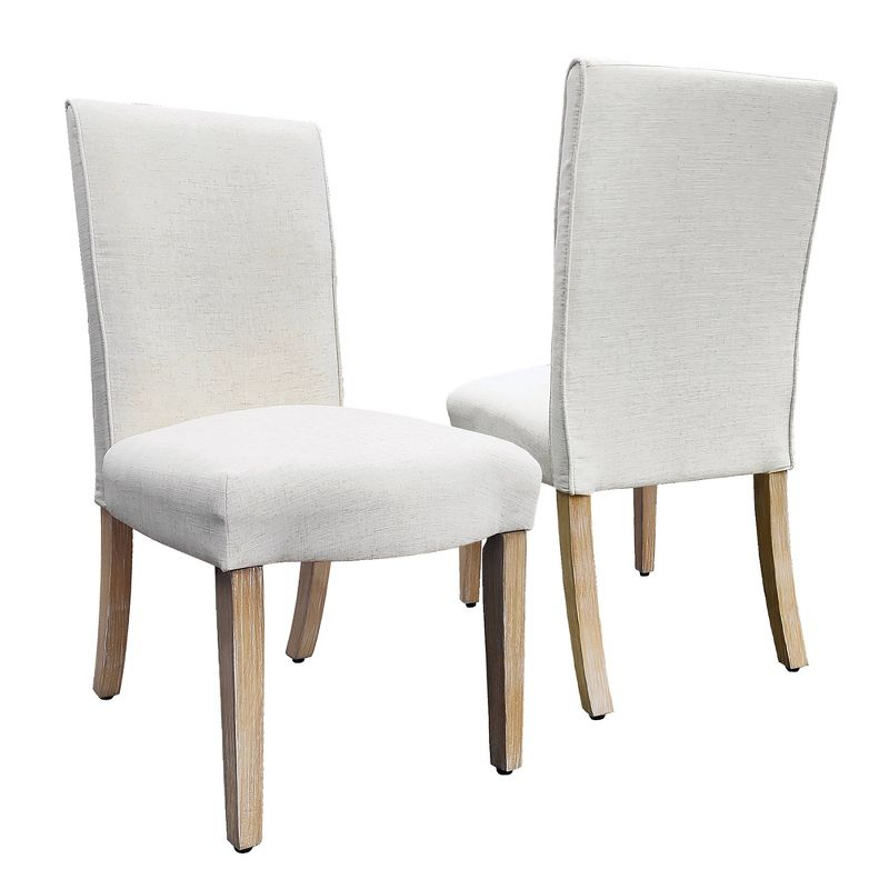 Set of 2 Scalloped Detail Dining Chairs Cream - HomePop