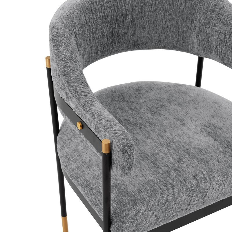 Set of 2 Lia Modern Boucle Dining Armchairs with Brushed Gold Accents - Manhattan Comfort