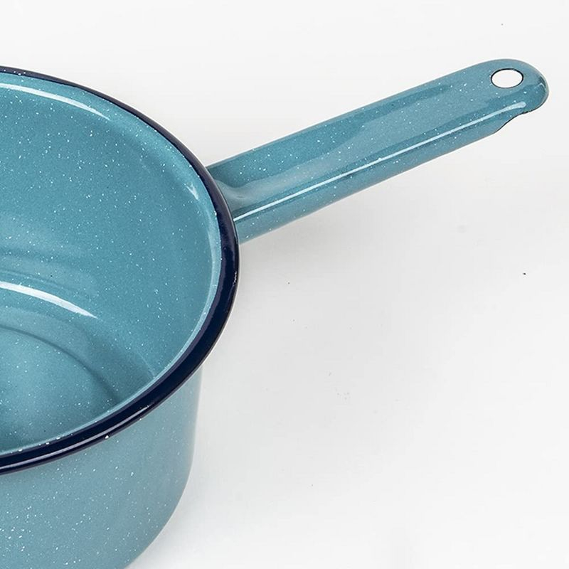2-Quart Saucepan - Enamel on Steel Durable Non-Stick Cookware for Indoor & Outdoor Cooking - Dishwasher Safe, Non-Porous (Turquoise Blue)